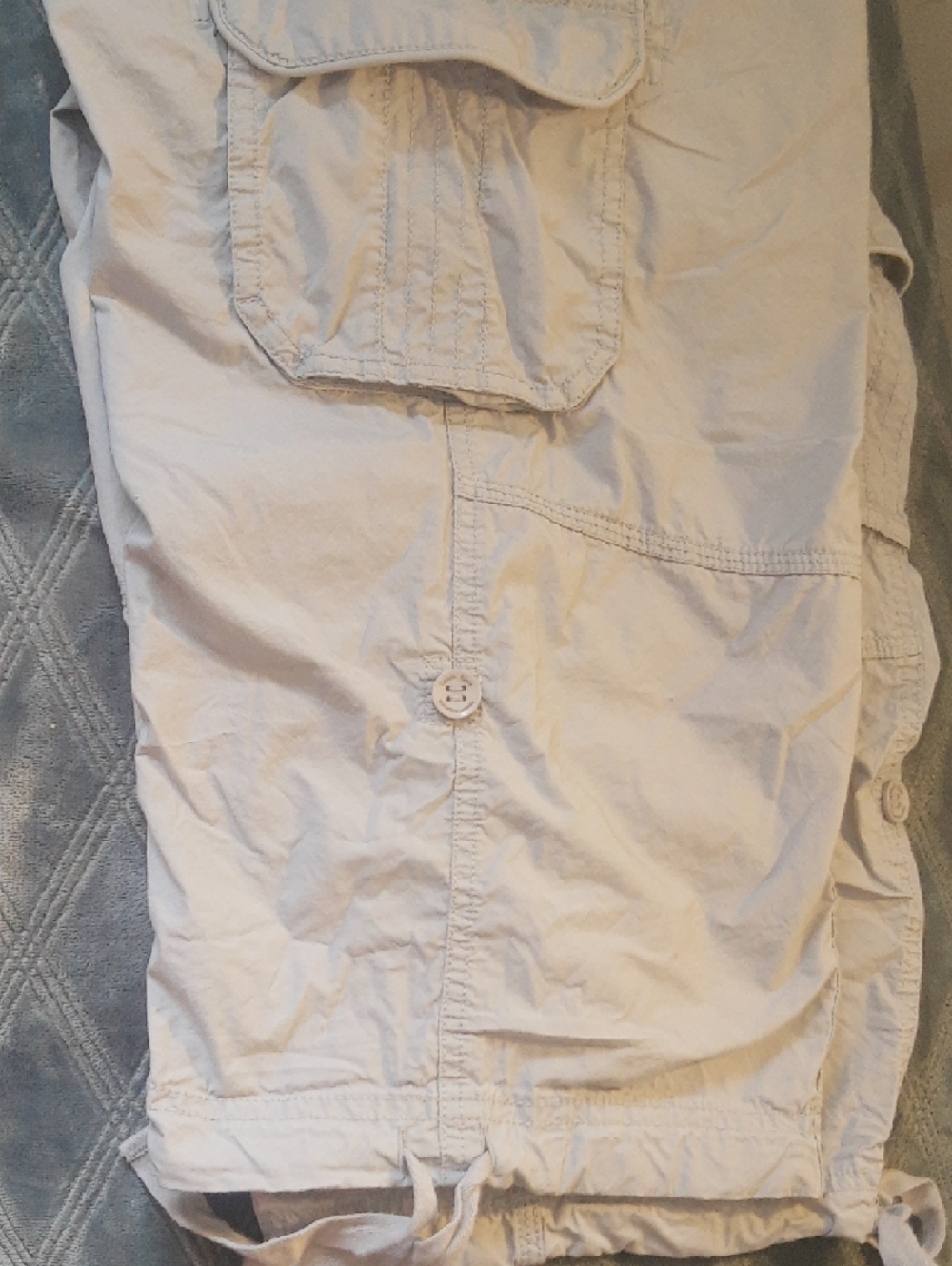 Calvin Klein Light Gray Cargo Capri Drawstring Pants - Picture 4 of 6